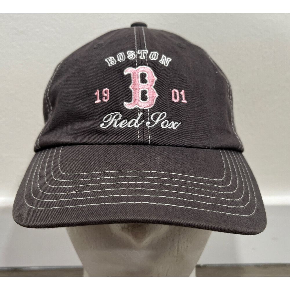 Women Boston Red Sox Fan Favorite Strapback Adjustable Hat Cap Mom MLB Blue Pink